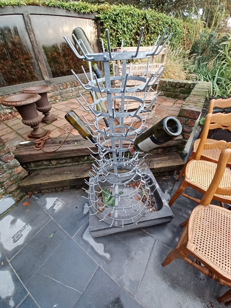 Afdruiprek  voor  flessen galvanizeerd  h    1.10m, Antiek en Kunst, Antiek | Overige Antiek, Ophalen