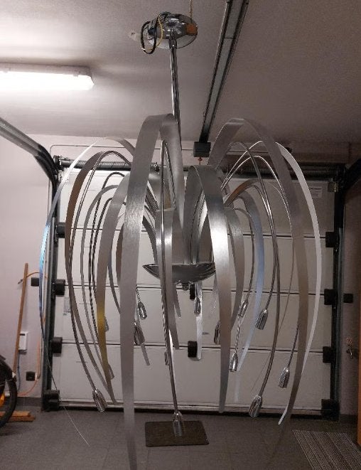 moderne luster, Huis en Inrichting, Lampen | Kroonluchters, Zo goed als nieuw, Metaal, Ophalen