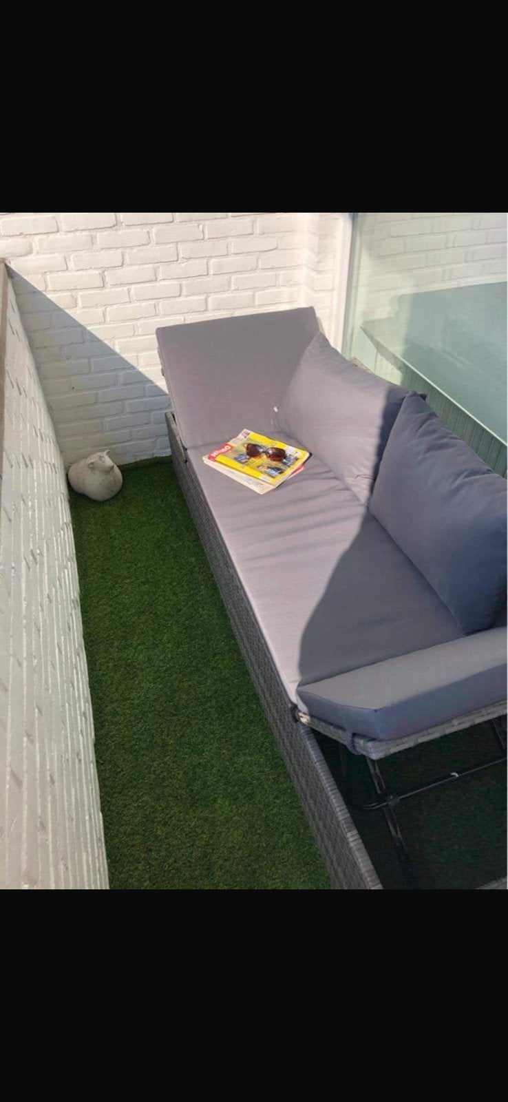 Chaise longue avec coussins, Jardin & Terrasse, Enlèvement, Comme neuf, Osier