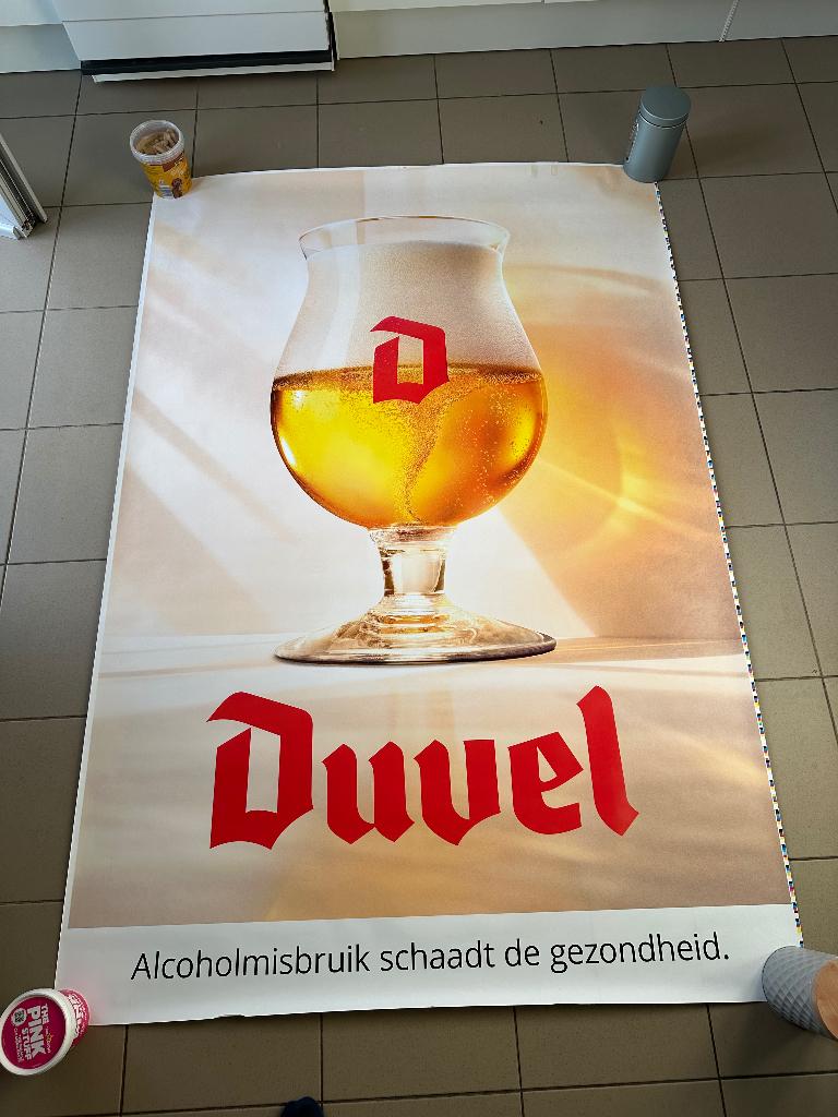 Grote poster duvel, Verzamelen, Biermerken, Ophalen of Verzenden, Nieuw, Overige typen, Duvel