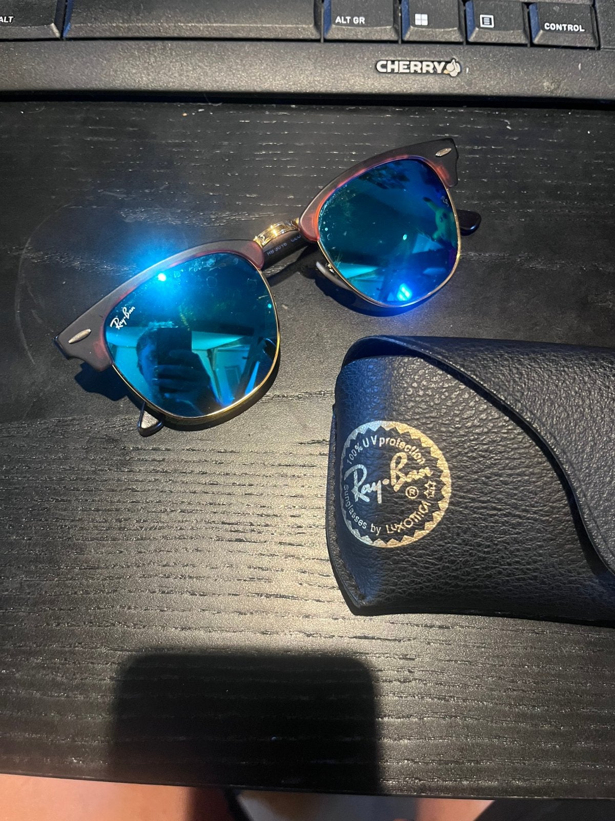 Ray-ban Clubmaster zonnebril, Ophalen, Zonnebril, Bruin, Zo goed als nieuw