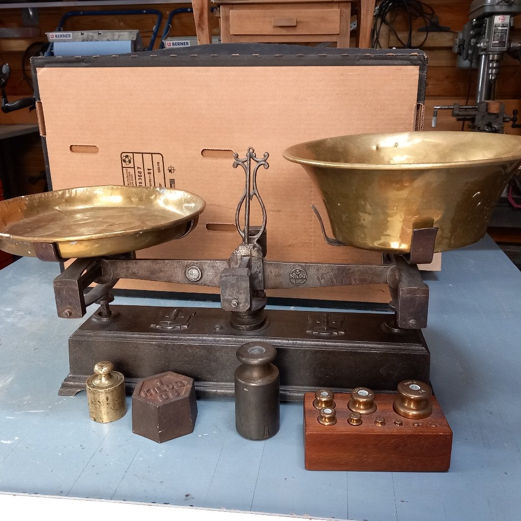 weegschaal jaren 70, Enlèvement, Utilisé, Métal, Brocante