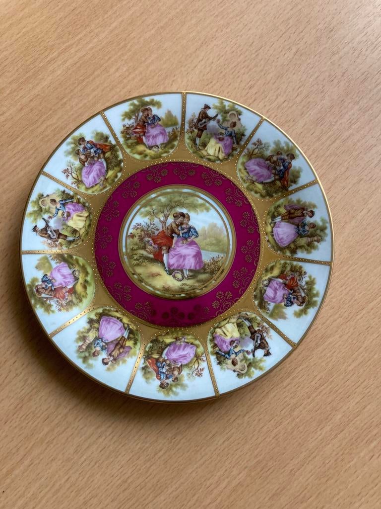 Prachtig vintage porseleinen bord Fragonard Karlsbaden, Antiek en Kunst, Ophalen of Verzenden