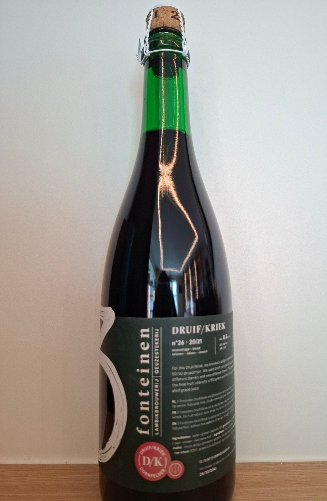 3 Fonteinen Druif/Kriek Dornfelder 20/21 Nr26, Verzenden, Nieuw, Flesje(s), Overige merken