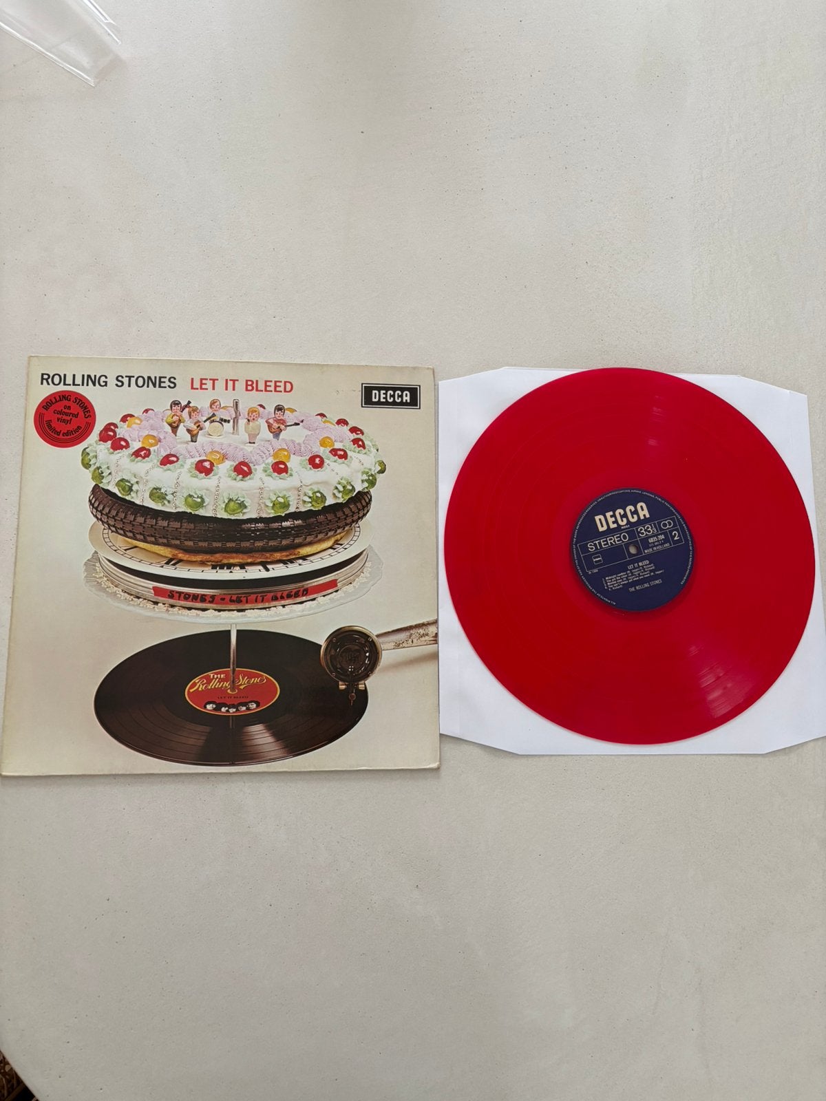 Lp 1977 rolling stones - let it bleed limited red vinyl nm, Édition limitée, Enlèvement ou Envoi, Comme neuf, LP