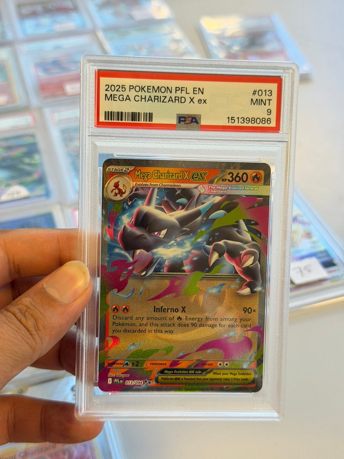 Mega Charizard X ex 013/094 PSA 9 Pokémon 2025 modern slab, Ophalen of Verzenden, Zo goed als nieuw