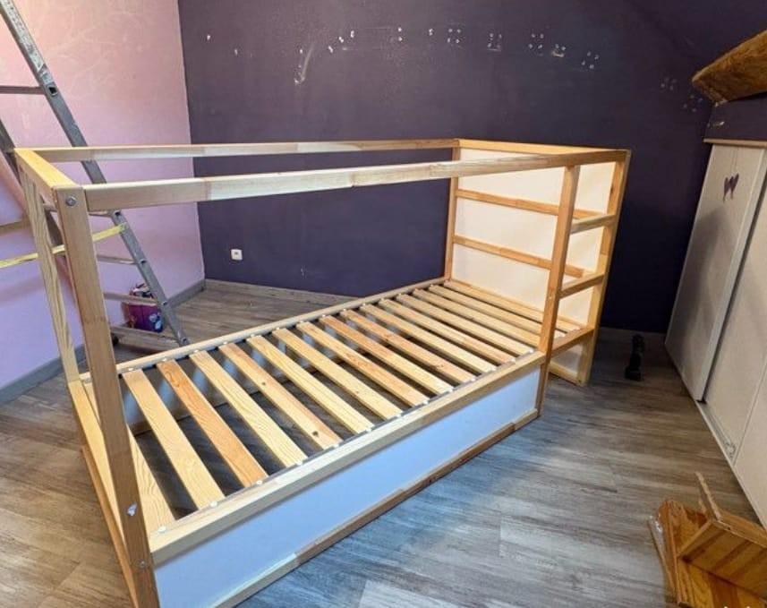 Lit enfant Kura réversible ikea, Enlèvement, Bois