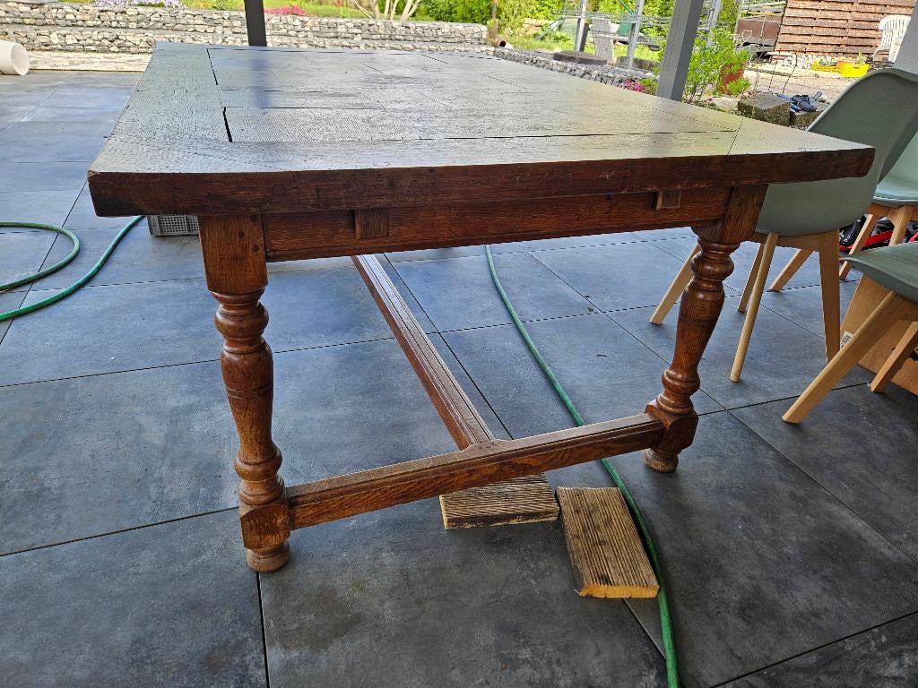 Table ancienne en bois massif, Maison & Meubles, Ancien, 150 à 200 cm, Cinq personnes ou plus, 100 à 150 cm