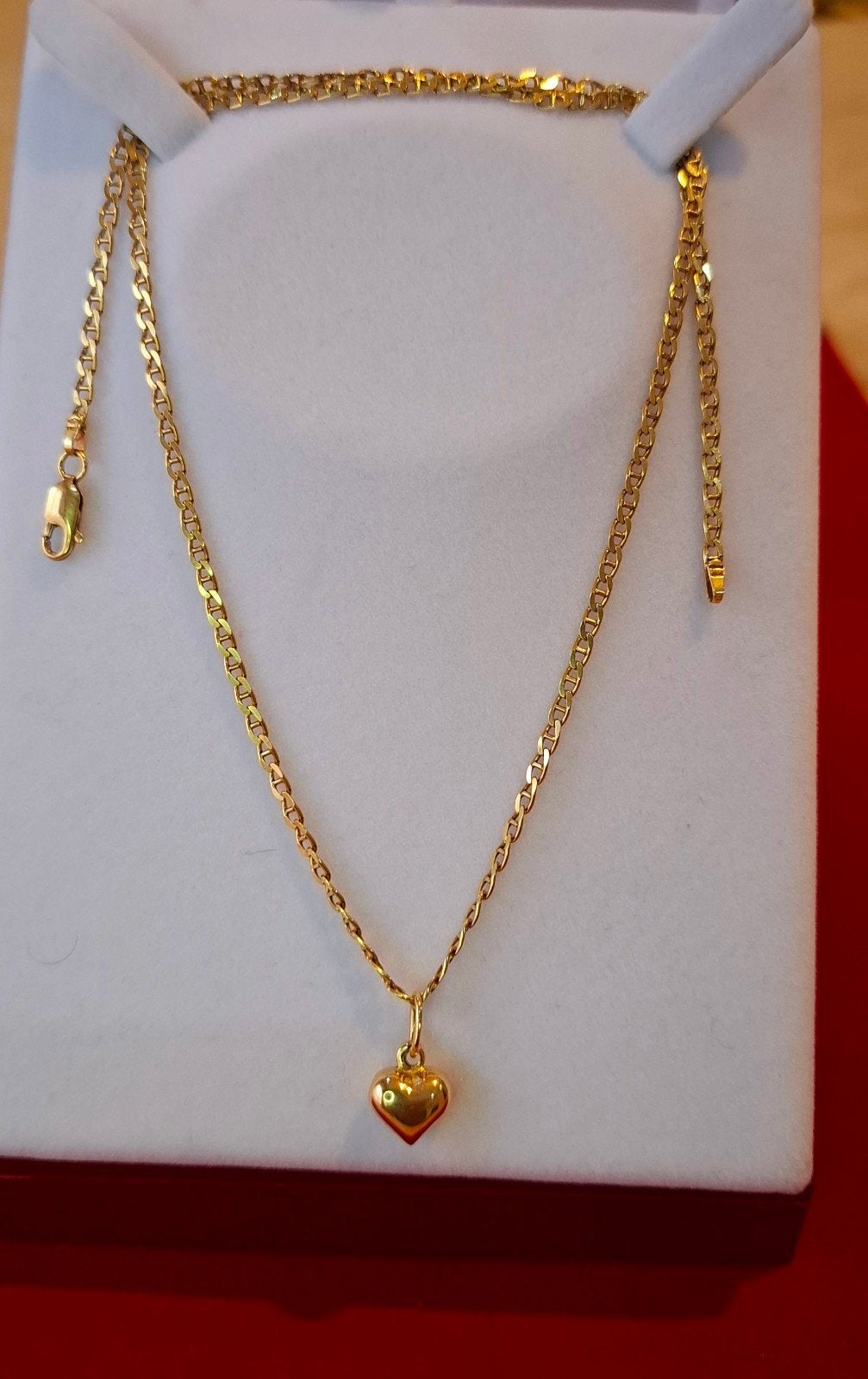 18k gouden halsketting en hanger gestempeld 750, Ophalen, Zo goed als nieuw, Goud, Goud