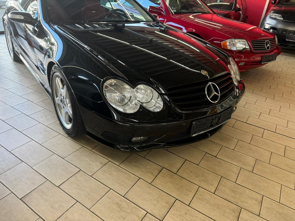 Mercedes Benz SL, 55, AMG///Voll+Bestel ROOD, Auto's, Mercedes-Benz, Automaat, Cabriolet, Zwart, Leder