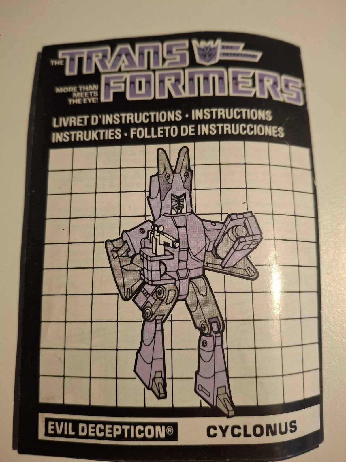 Transformers G1 Cyclonus 1986 Instructieboek, Verzamelen, Transformers, G1, Ophalen of Verzenden, Gebruikt, Decepticons