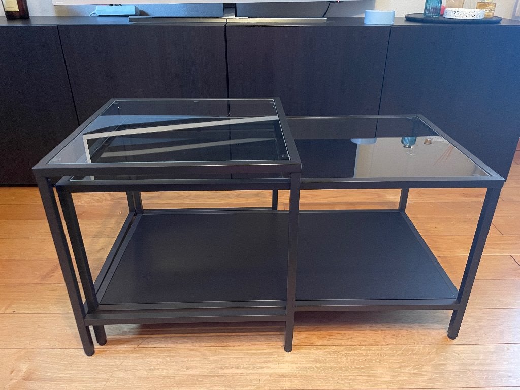 Salontafel te koop, Verre, 50 à 100 cm, Enlèvement, Utilisé