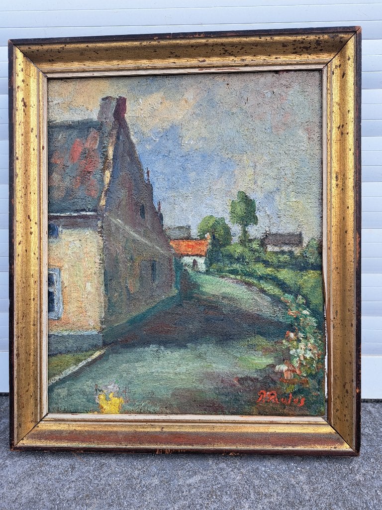 Huile sur toile signe pierre paulus, Antiquités & Art, Enlèvement ou Envoi, Toile