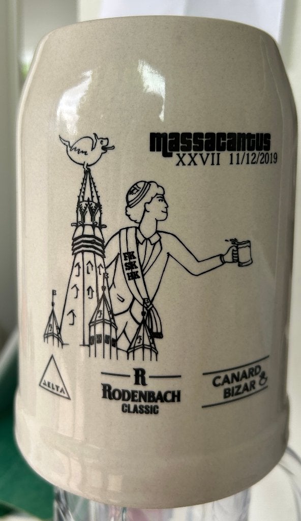 0,5 liter bier stenen bierpot Rodenbach Massacantus, Verzamelen, Biermerken, Ophalen of Verzenden, Zo goed als nieuw, Pul(len)