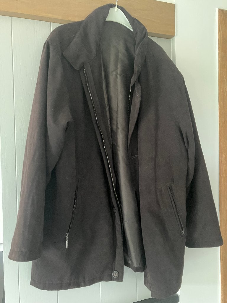 Donkerbruine jas (maat 52/L), Enlèvement, Comme neuf, Taille 52/54 (L), Brun