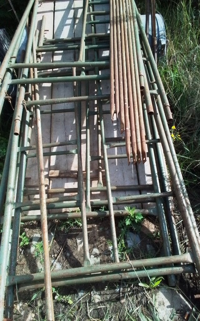 Stelling 2m hoog verhoog/vrlengbaarbaar 10m zie omschrijving, Ophalen, Gebruikt, Ladder, 4 meter of meer