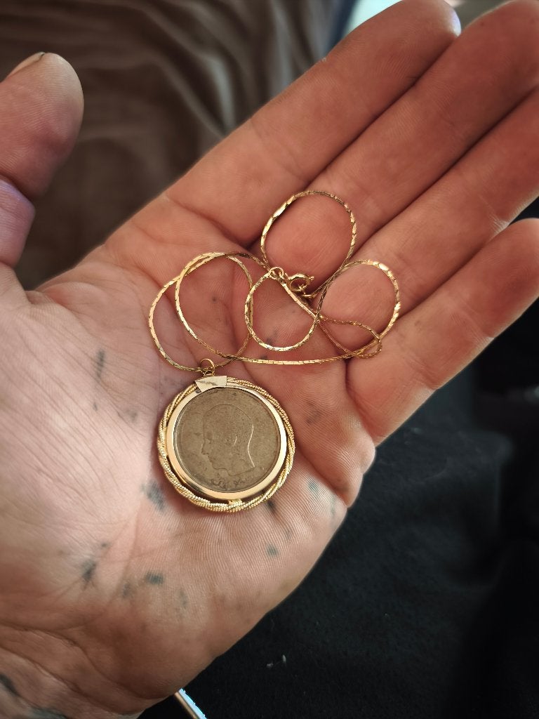 Munt ketting verguld, Enlèvement ou Envoi, Avec pendentif, Or, Comme neuf