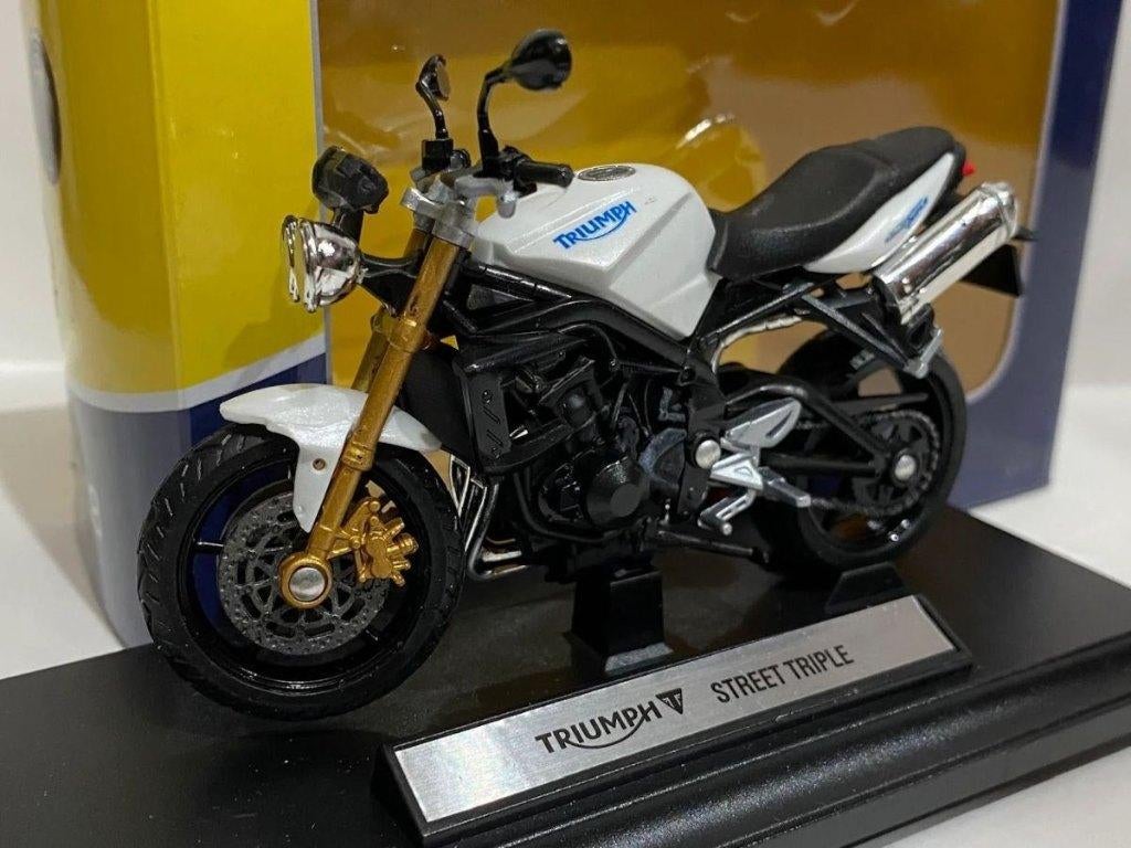 Triumph Street Triple 1:18 welly wit, Hobby en Vrije tijd, Ophalen of Verzenden, Nieuw, Motor, Welly