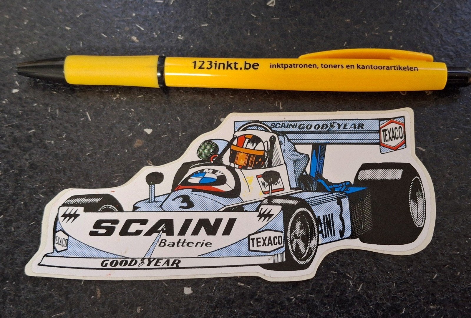 Autocollant amusant l'équipe Formule 1 Scaini Texaco, Collections, Enlèvement ou Envoi, Comme neuf, Voiture ou Moto