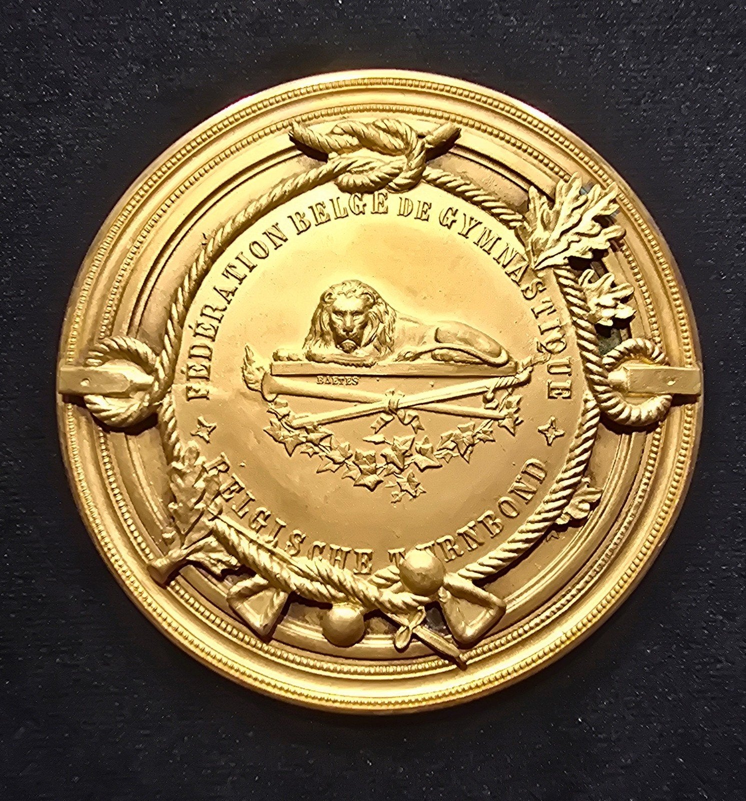 Médaille Belgique 1940 gymnastique belge franchimontois doré, Enlèvement ou Envoi