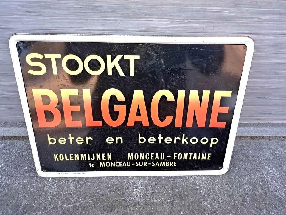 Plaque stookt belgacine monceau fontaine., Collections, Enlèvement ou Envoi