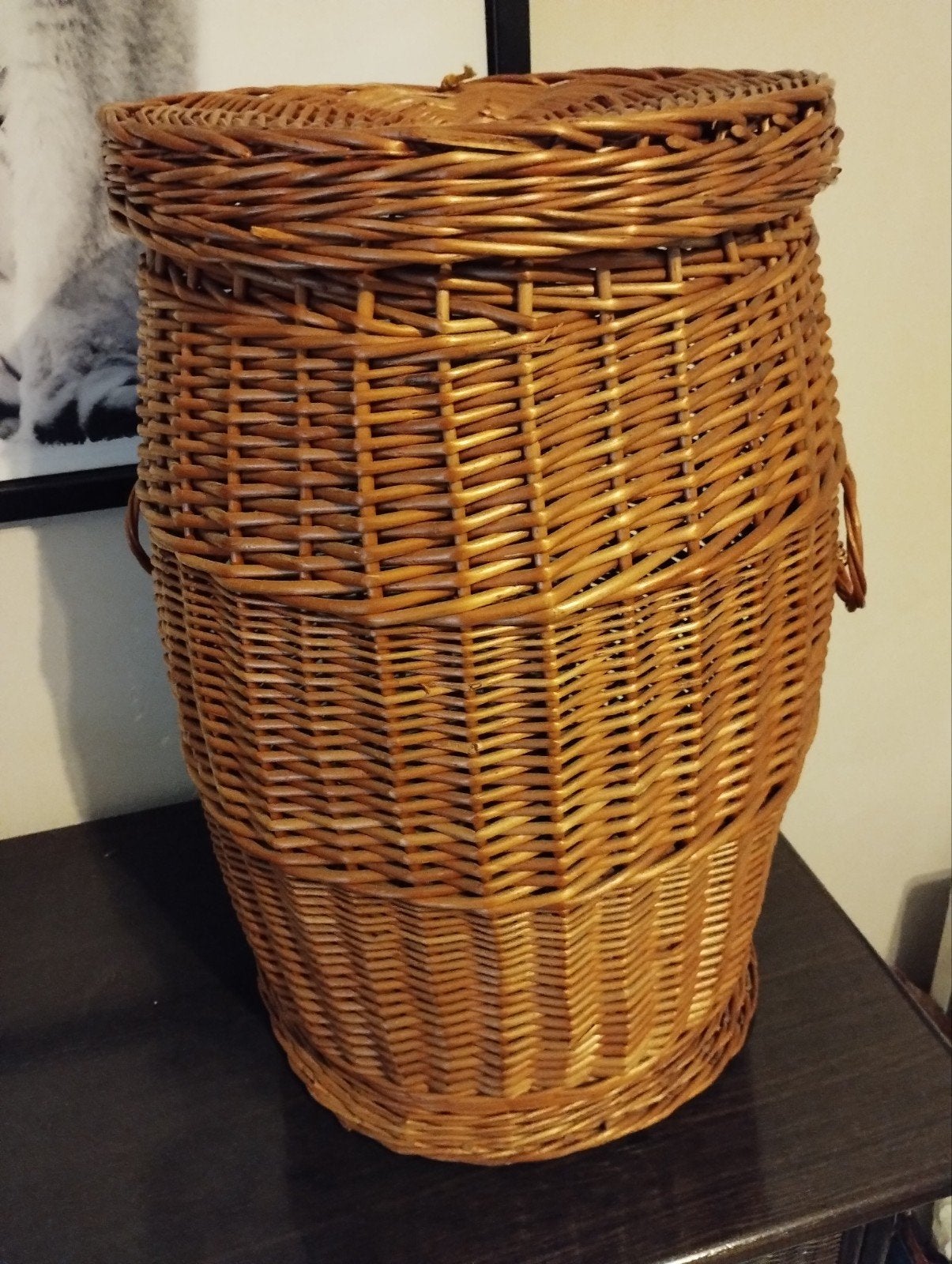Magnifique panier à linge en rotin, panier de rangement en p, Enlèvement, Panier