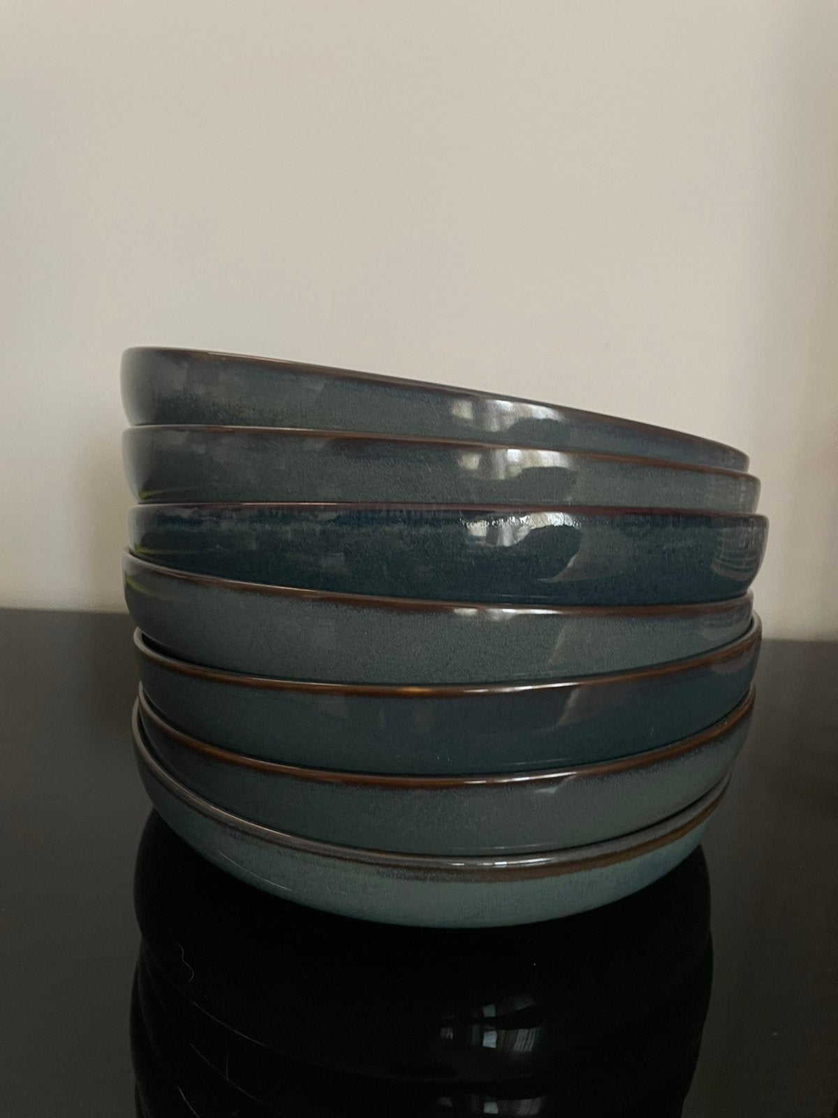 Villeroy & Boch Like set (7) diepe borden in blauw, Ophalen, Zo goed als nieuw, Porselein, Bord(en)