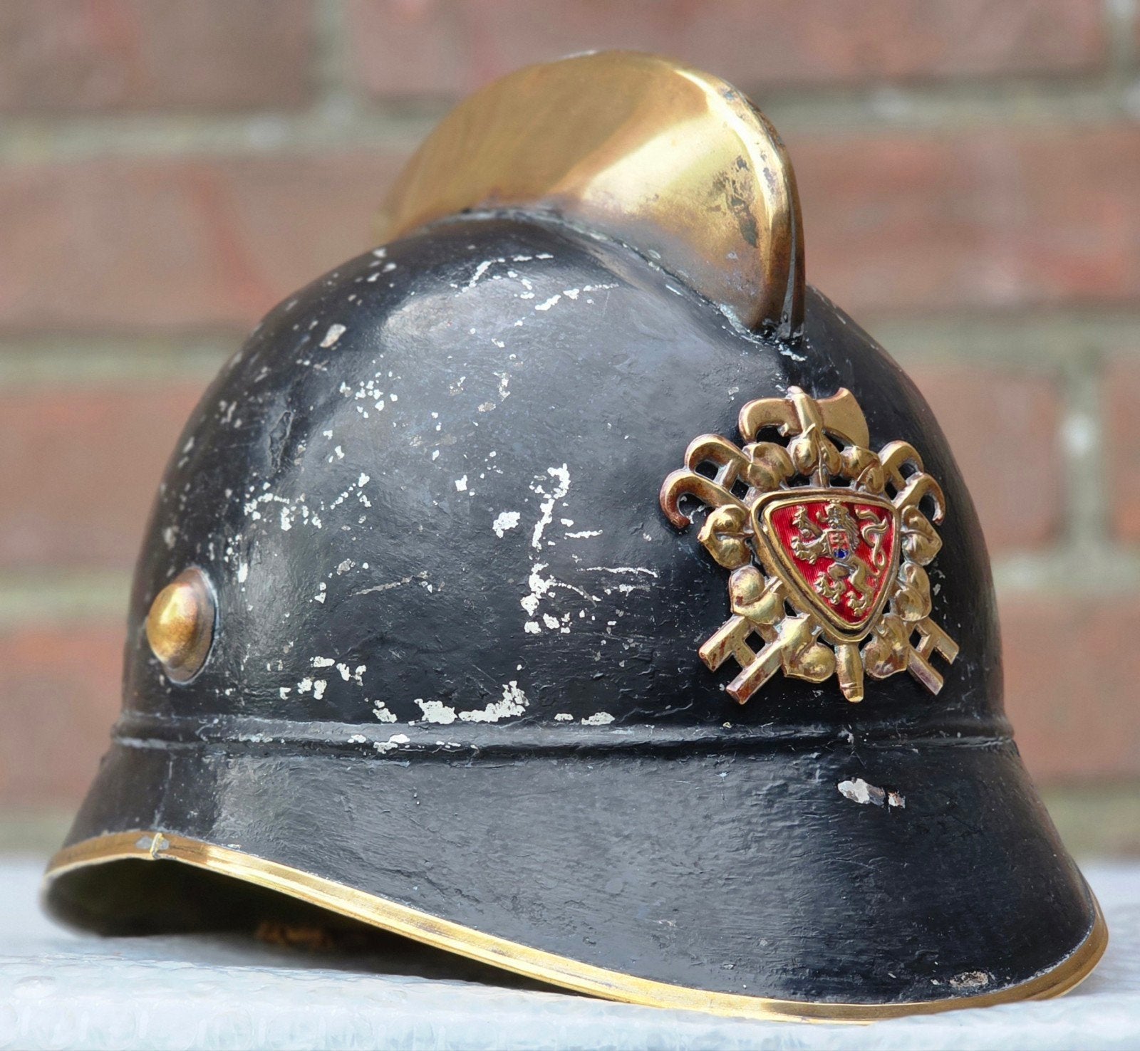 Casque de sapeurs-pompiers tchèques 1900, Collections, Enlèvement ou Envoi
