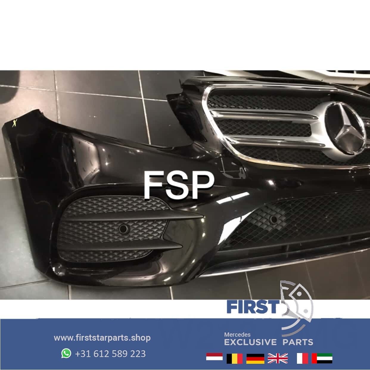 W213 S213 Mercedes E Klasse AMG VOORBUMPER COMPLEET zwart OR, Gebruikt, -, Voor, Ophalen of Verzenden