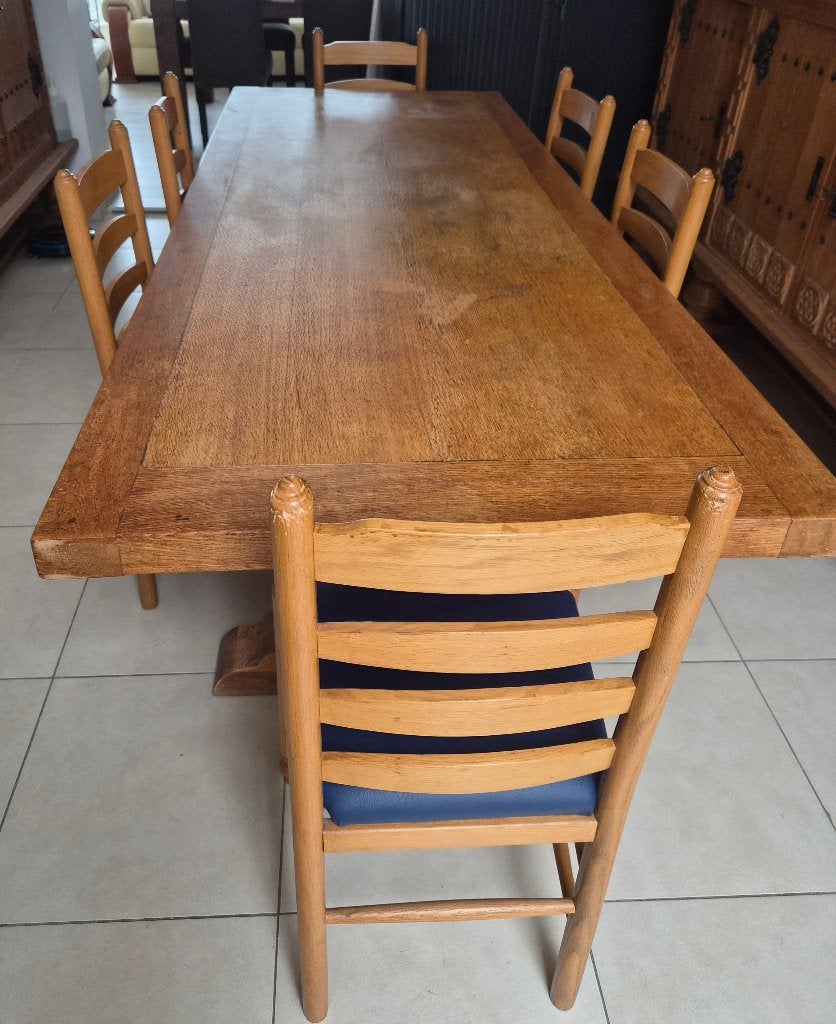 Salle à manger rustique, Maison & Meubles, Rustiek, Enlèvement, Utilisé, 6 à 8 chaises