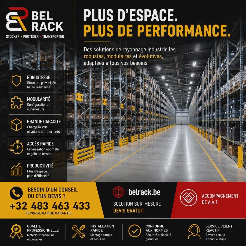 Rack à palettes (livraison dans toute la Belgique), Enlèvement ou Envoi, Belrack, Info@belrack.com, Belgique