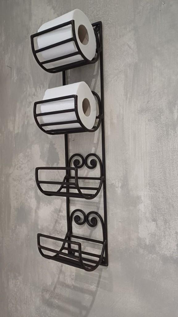 Reserve WC-Rollenhouder - Smeedijzeren - Landelijk, Huis en Inrichting, Ophalen of Verzenden, Nieuw, Bruin, Overige typen