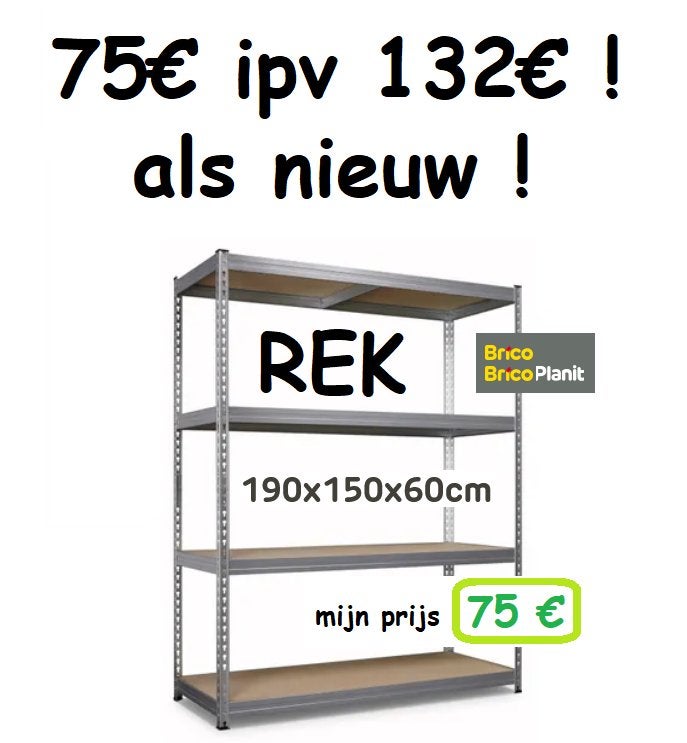 Rek - Stapelrek - 190x150x60 STEVIG - 75€ ipv 132€, Enlèvement