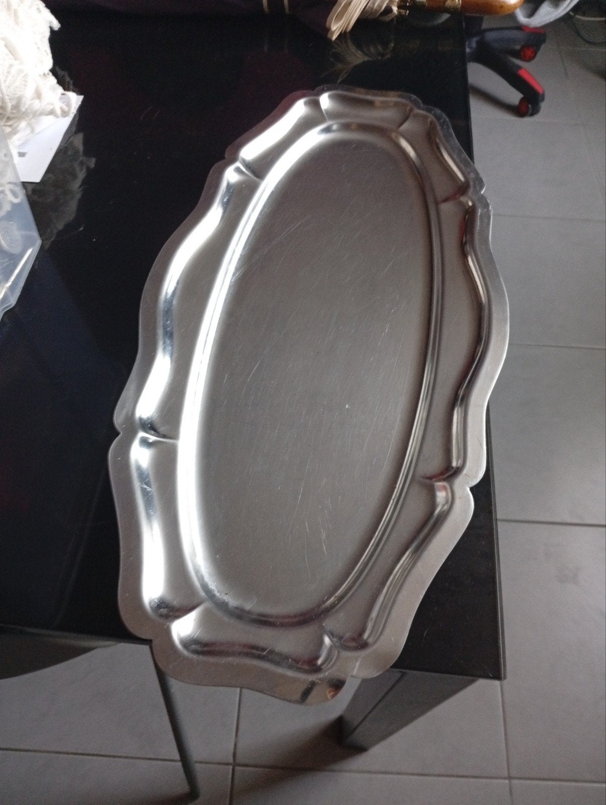 Très grand plat de service en inox, Enlèvement ou Envoi, Ovale