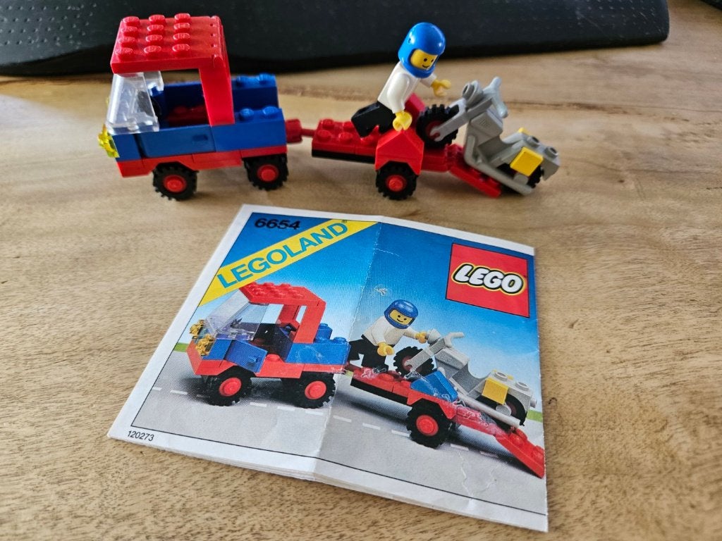 LEGO Classic Town 6654 Motorcycle Transport met boekje, Kinderen en Baby's, Speelgoed | Duplo en Lego, Zo goed als nieuw, Lego