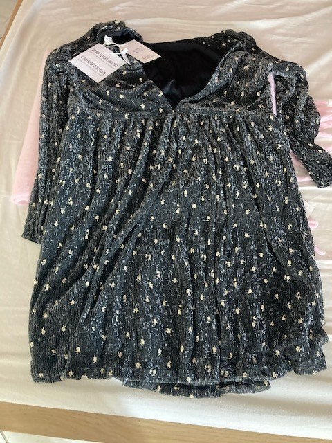 Jurk Elegante babydoljurk met lurex, Kleding | Dames, Zwart, Nieuw, Maat 36 (S), Boven de knie