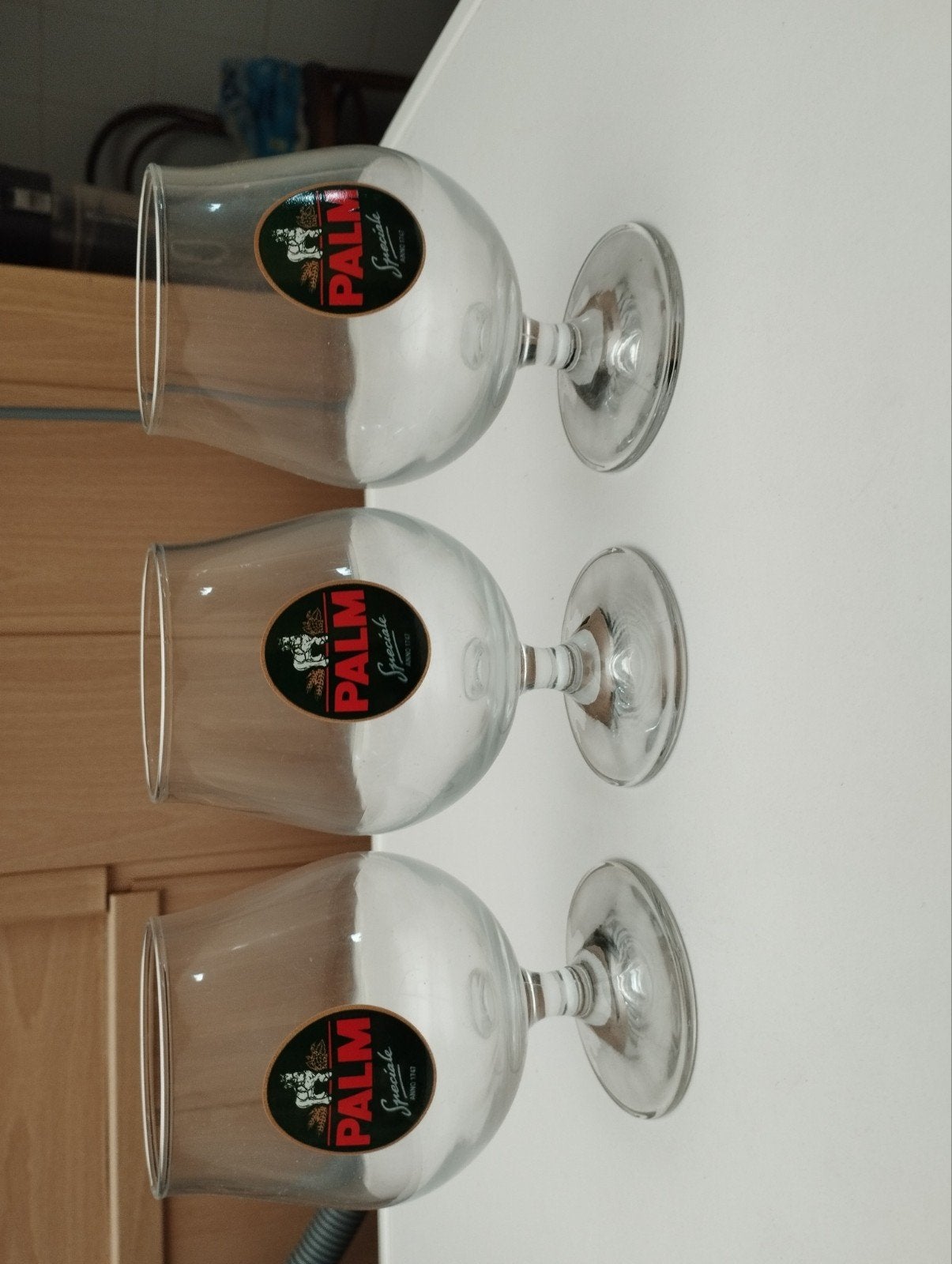 3 bierglazen over merk palm 3 euro voor de 3 glazen kleur do, Verzamelen, Ophalen