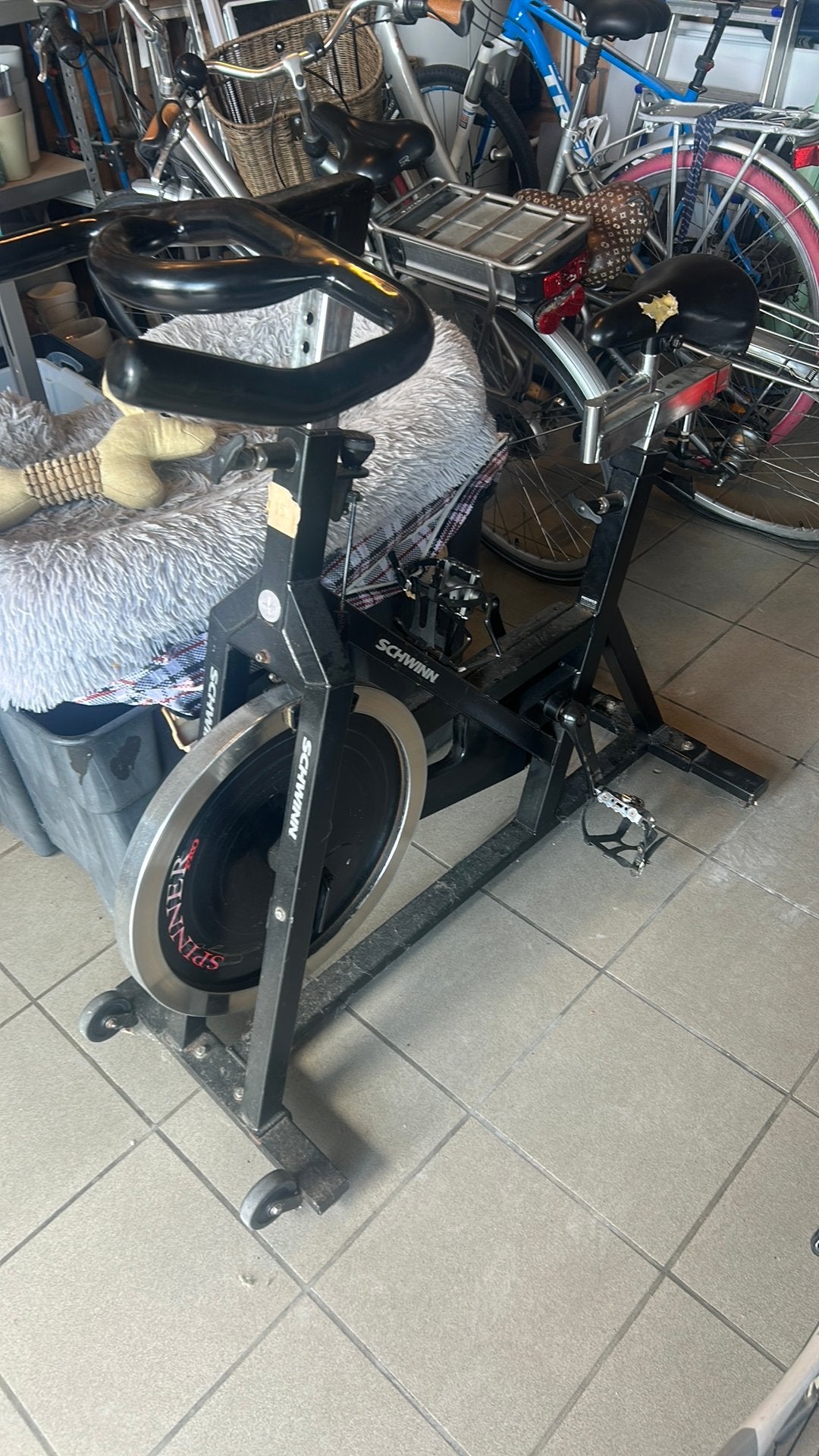 spinning fiets, Ophalen, Gebruikt
