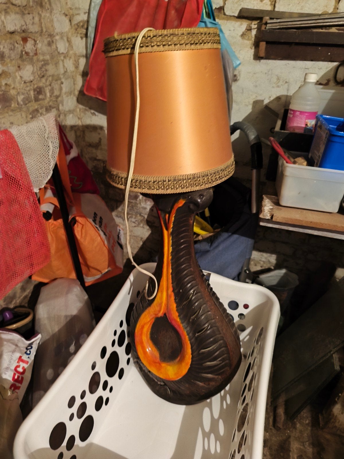 Lampe de table vintage  60/70, Oranje, Ophalen, Keramiek, Vintage