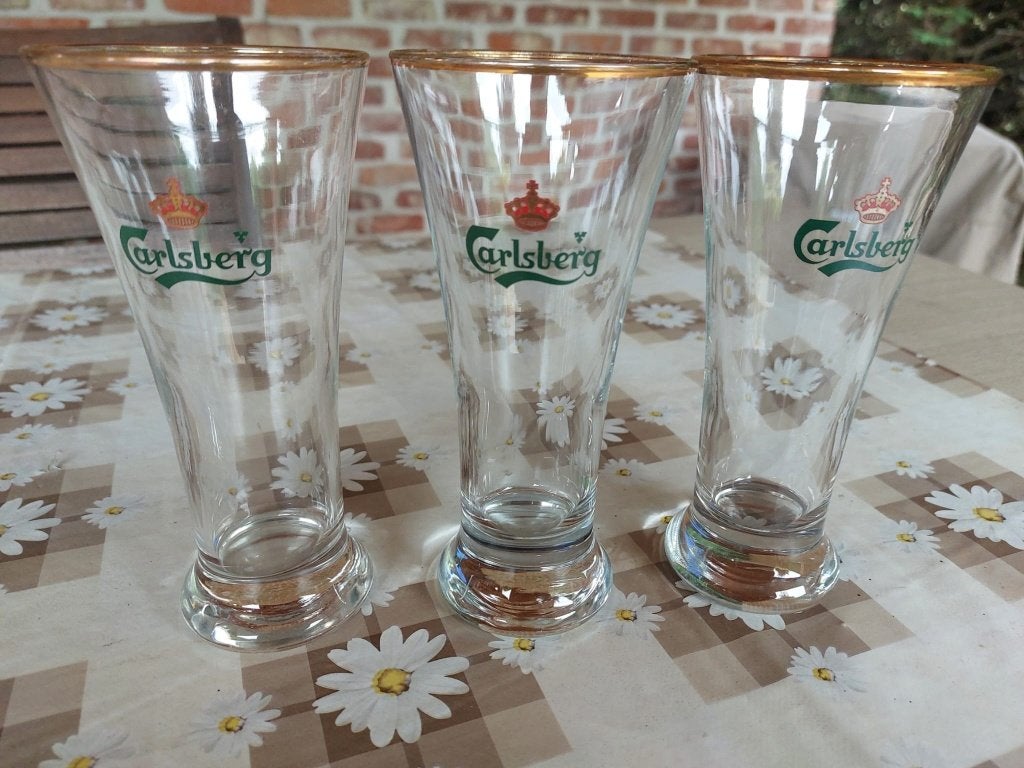 Bierglazen Carlsberg, Ophalen of Verzenden, Zo goed als nieuw, Glas of Glazen, Overige merken