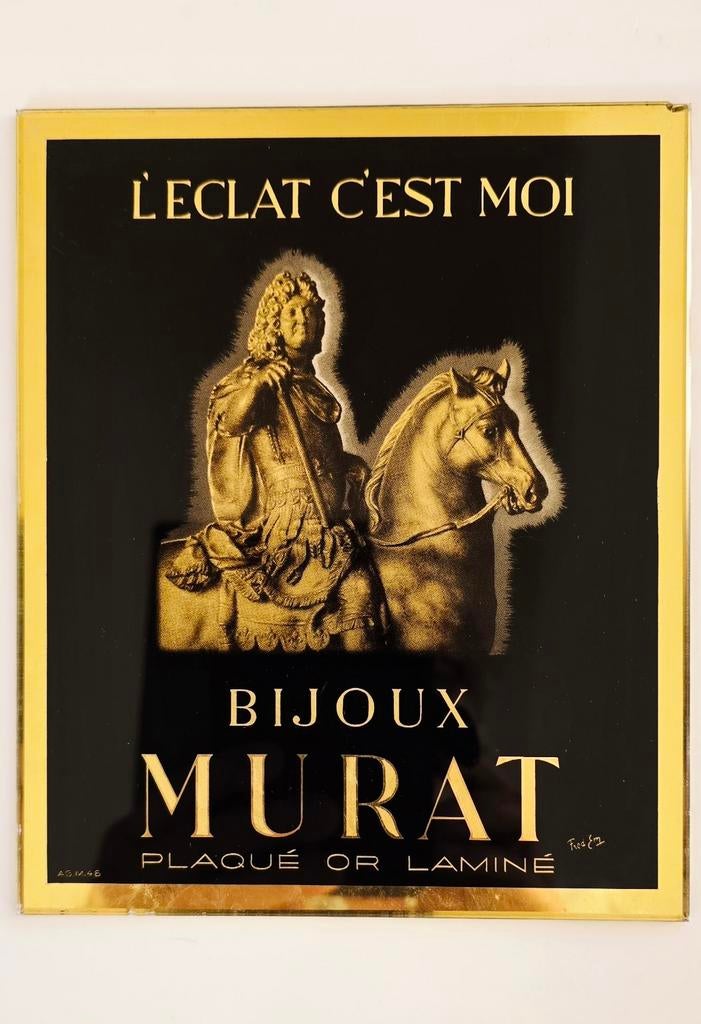Murat sieraden vaste onderzetter circa 1930, Verzenden, Gebruikt, Reclamebord