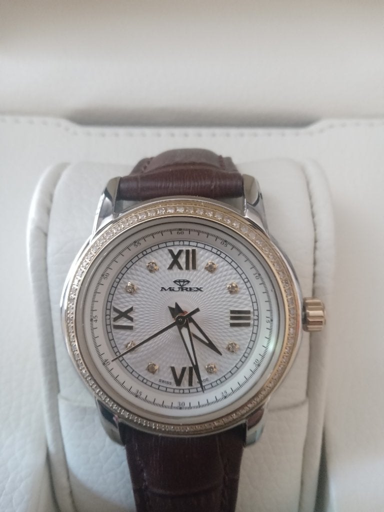 Luxe Murex Dameshorloge met 80 Echte Diamanten (Nieuw), Overige merken, Overige materialen, Leer, Polshorloge