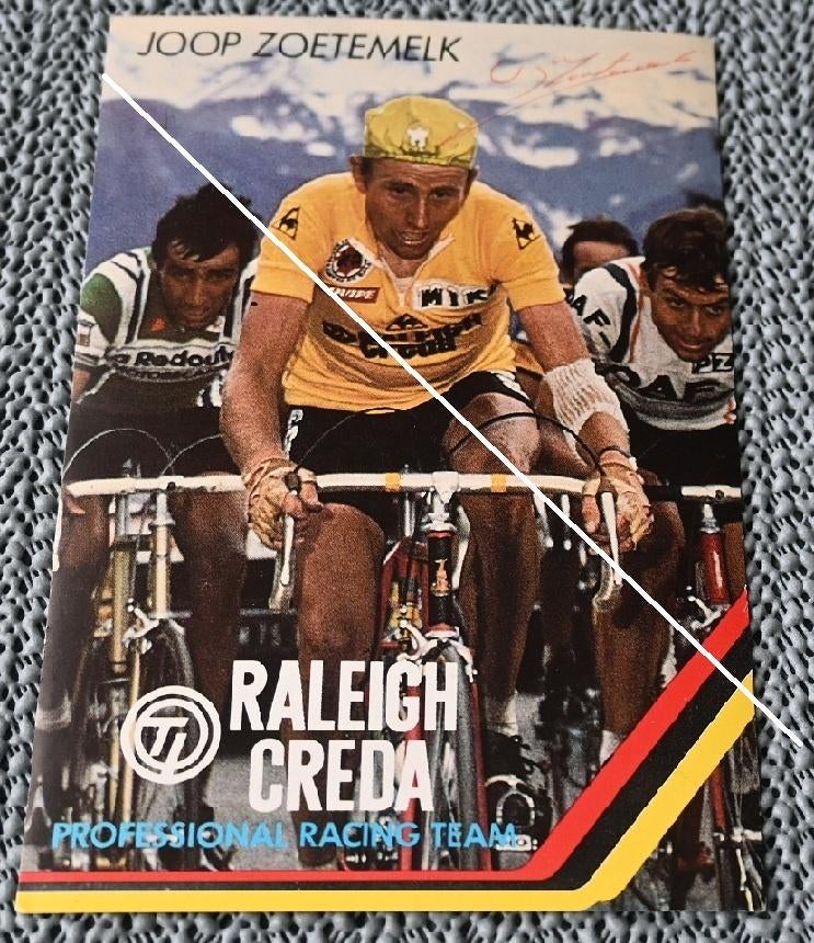 TI Raleigh Creda / Joop Zoetemelk / Handtekening ?, Verzenden, Zo goed als nieuw, Poster, Plaatje of Sticker