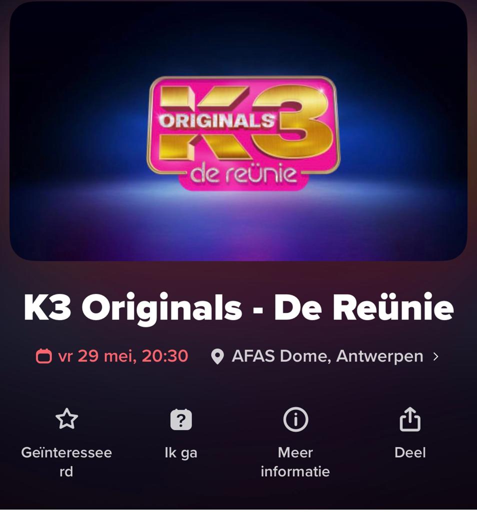 K3 Original The Reunion 29/05 20h30, Tickets & Billets, Événements & Festivals, Deux personnes