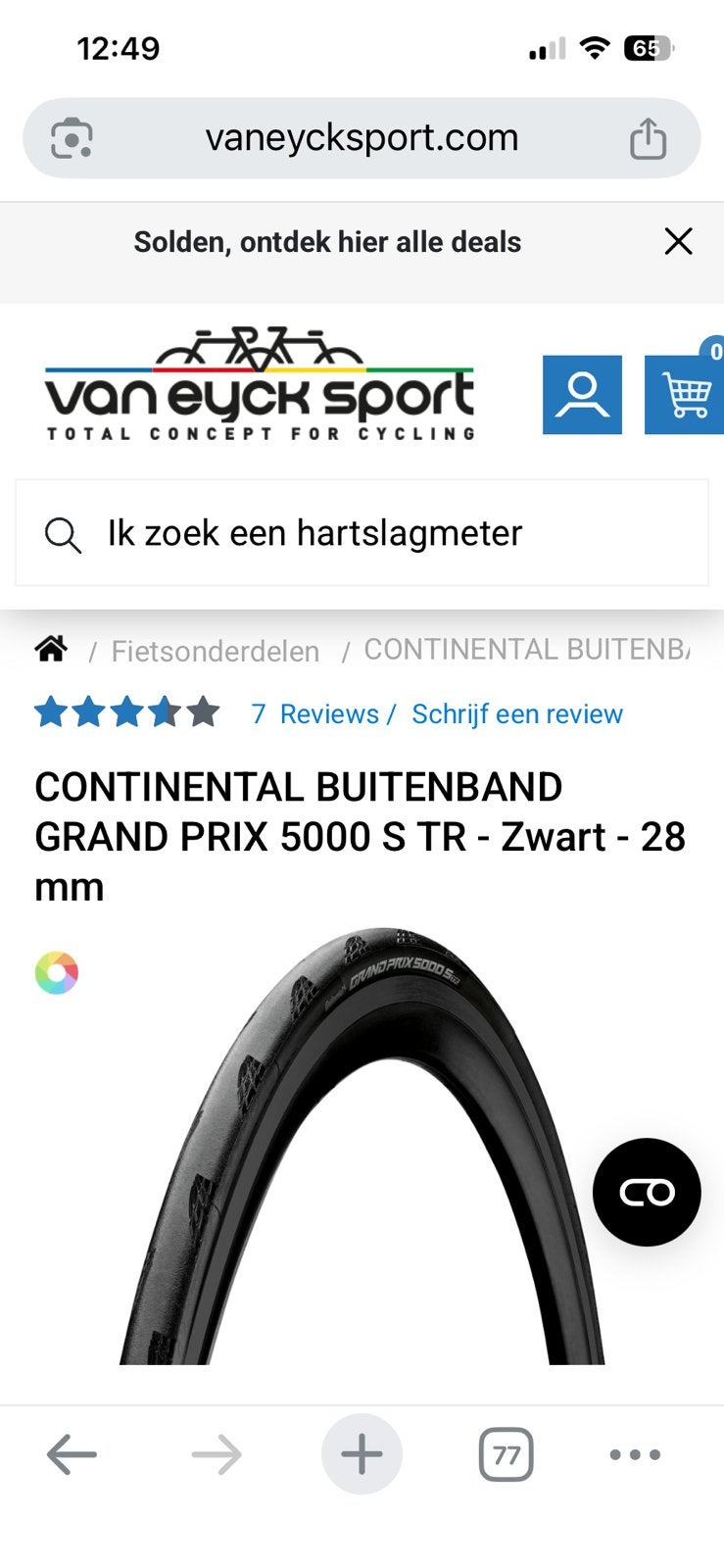 Continental GP 5000 S TLR - 28 mm, Vélos & Vélomoteurs, Vélos Pièces, Neuf, Pneu, Enlèvement