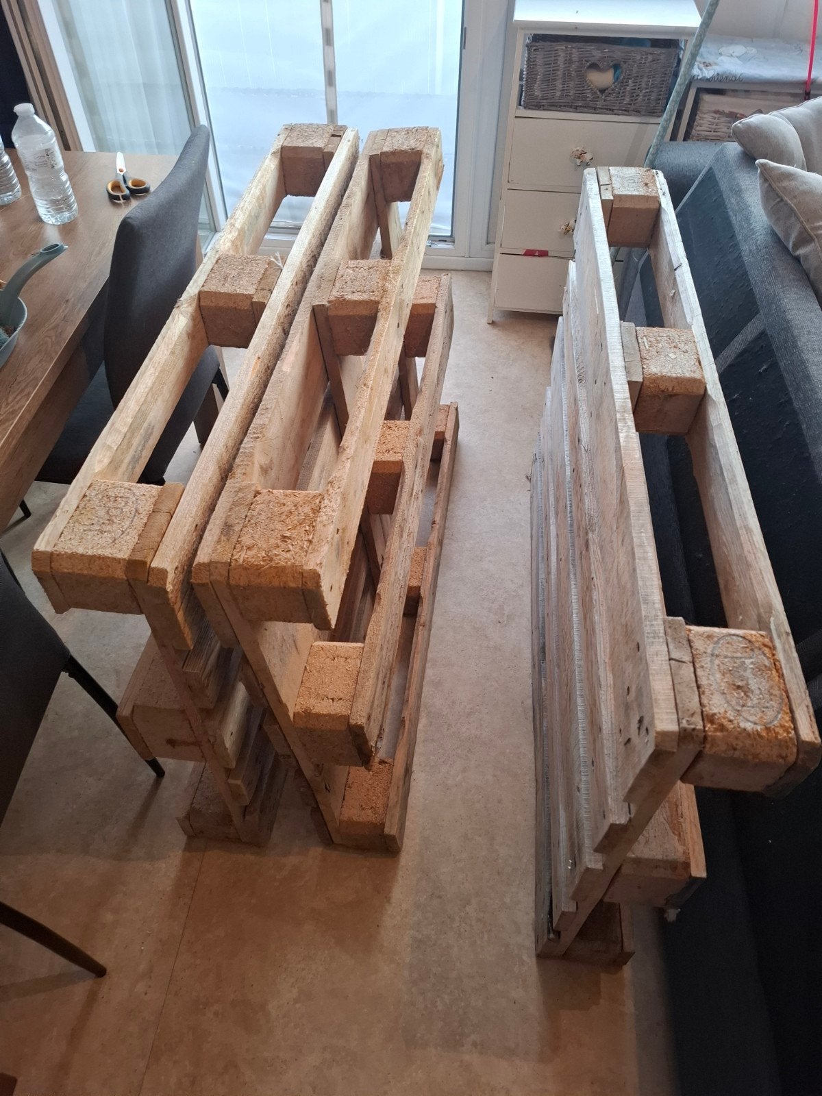 Lot de 3 palettes en bois EPAL, Bricolage & Construction, Bois & Planches, Enlèvement