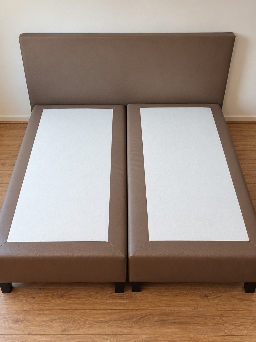 Boxspring 180x200 cm met hoofdbord – Taupe, Ophalen, Bruin, Tweepersoons, 180 cm