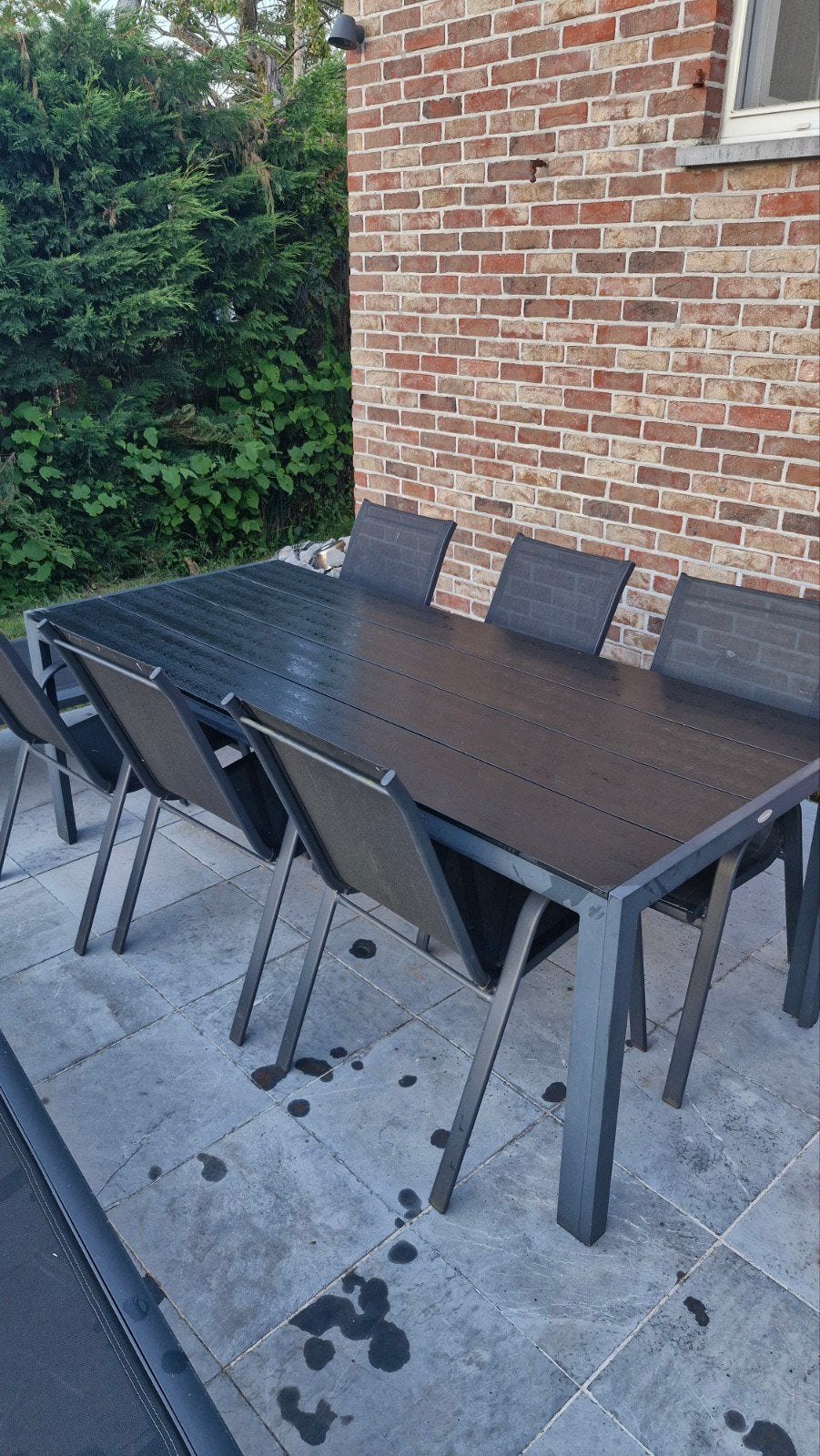 Terrastafel, tuintafel met 6 stoelen. Perfecte staat, Tuin en Terras, Ophalen
