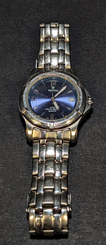 Montre Festina 8920 5 ATM– Cadran Bleu – Fonctionnelle, Montre-bracelet, Autres marques, Acier, Utilisé