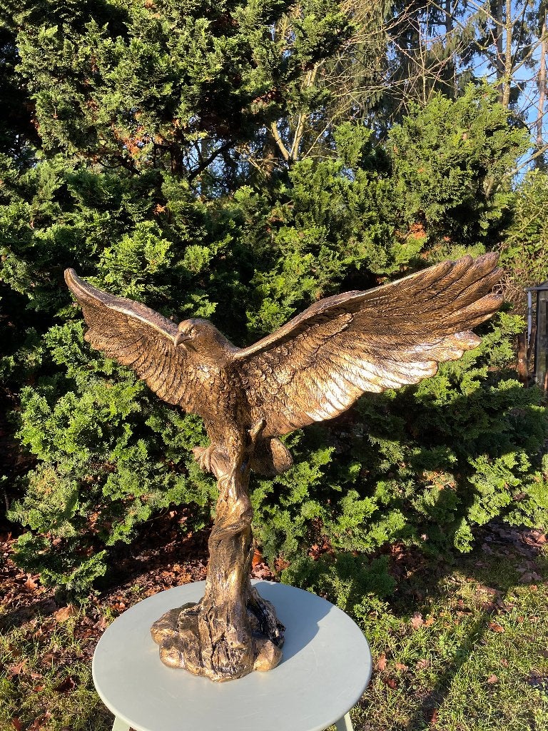 (Jardin) Statue d'aigle, jardin, piscine, étang 80cm, Enlèvement, Neuf, Synthétique, Animal
